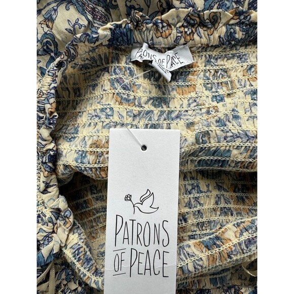 Patrons Of Peace NWT Floral Smocked Strapless Front Tie Wide Leg Jumpsuit S - Picture 6 of 6